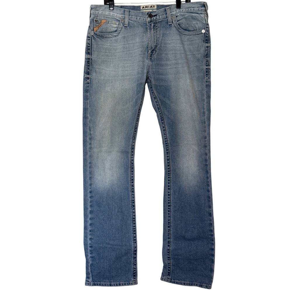 Ariat M7 Slim Fit Straight Leg Jeans Light Wash Blue Mens 36x36